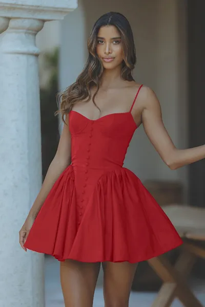 Sexy slim fit button design suspender tutu skirt