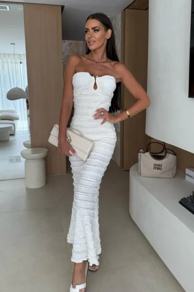 Sexy slim fit tube top hip dress