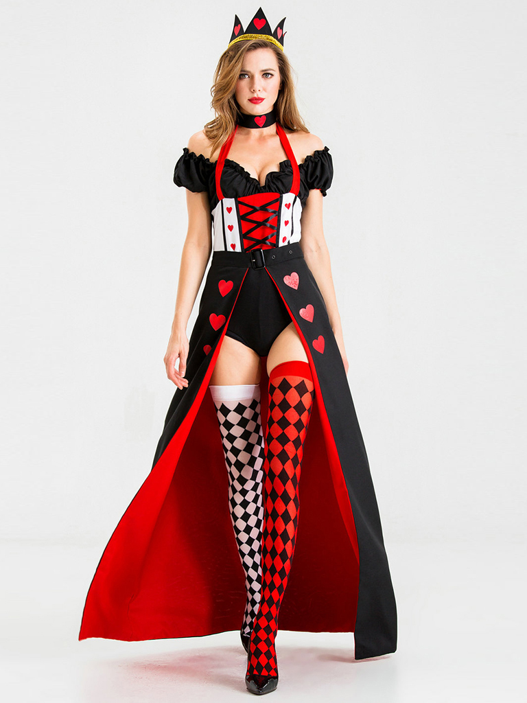 Halloween Cosplay Queen Of Hearts Queen Uniform