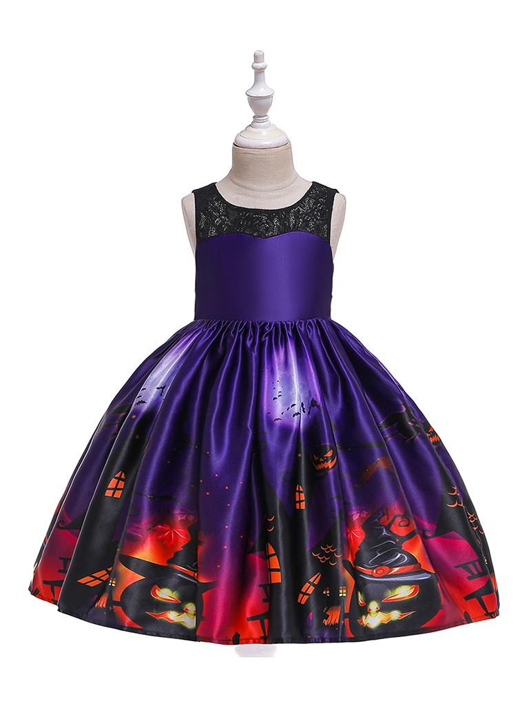 Halloween dressHalloween witch cosplay cosplay dress cartoon children's print dress