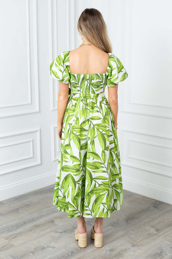 Palm Print Dress