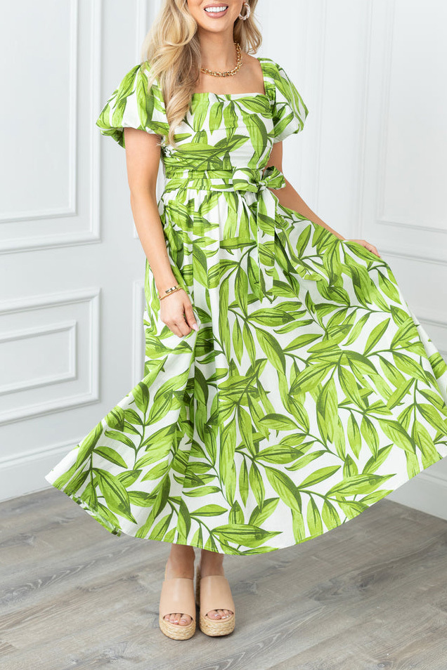 Palm Print Dress
