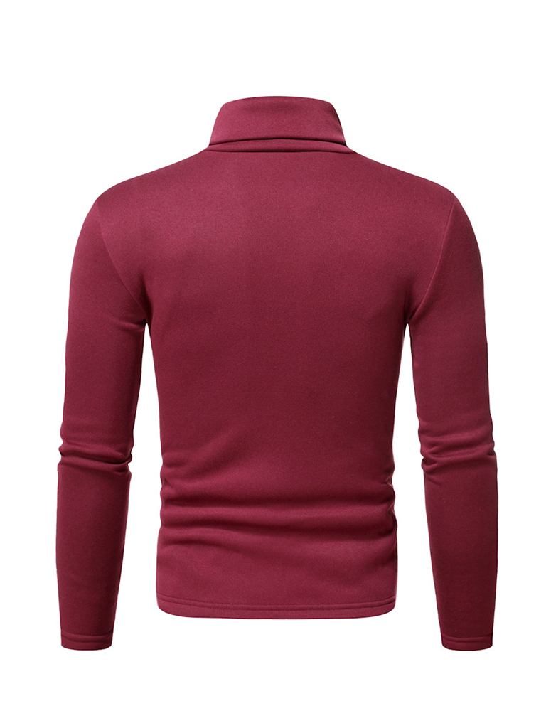 Wholesale Men's fleece pullover turtleneck knitted top