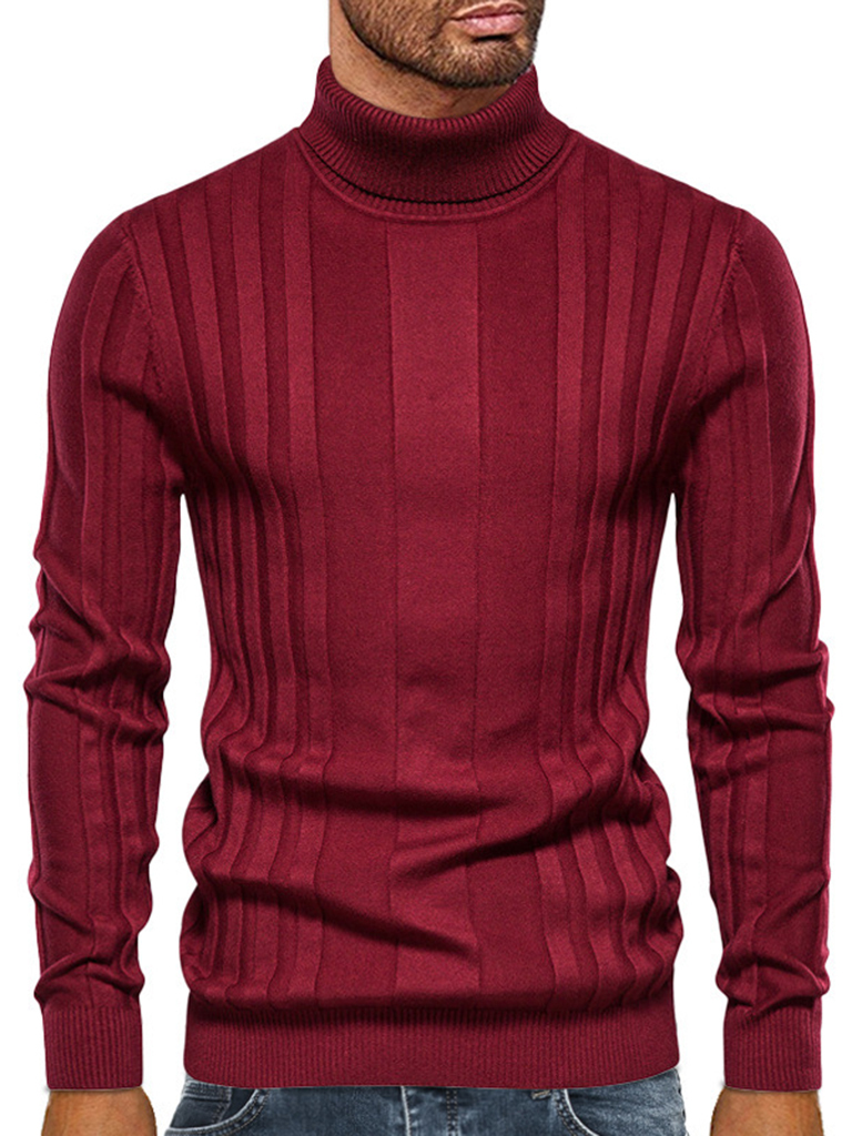 Wholesale Men's new casual knitted basic base pullover turtleneck sweater