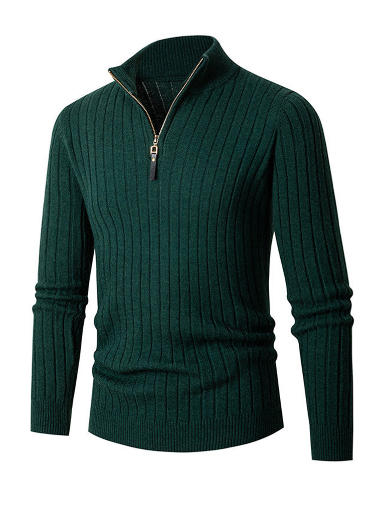 Wholesale Men's casual solid color round neck stretch knitted sweater
