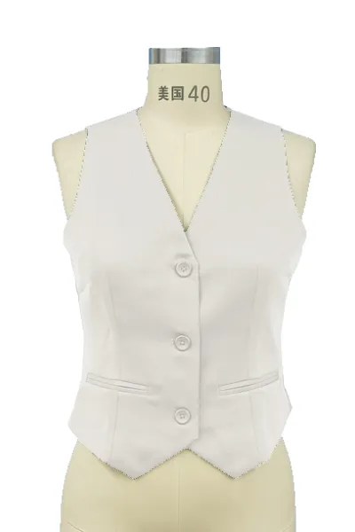 Women's Coat V Neck Sleeveless Button Suit Cropped Vest