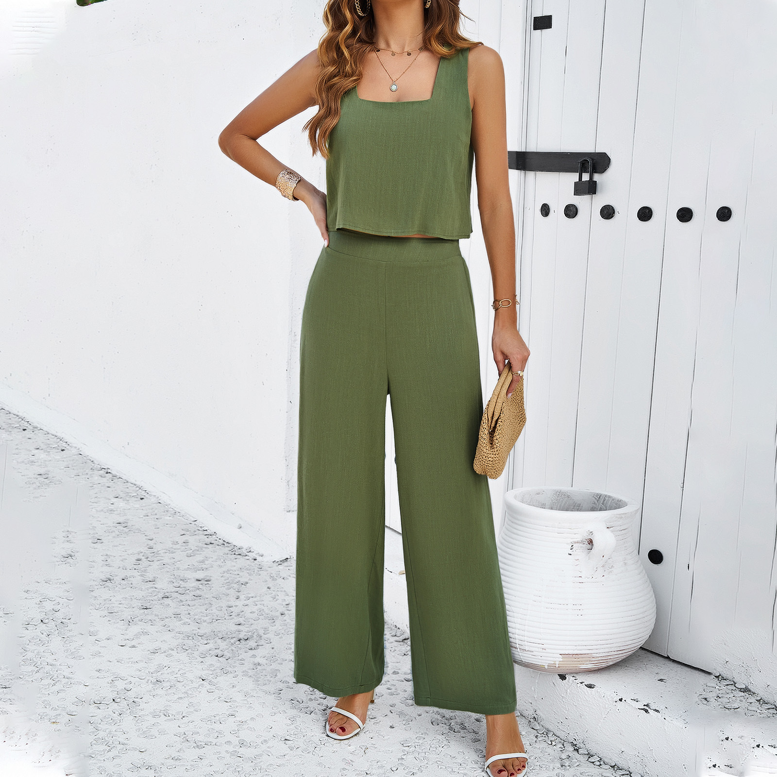 Wholesale Casual loose one-shoulder short-sleeved women's suit