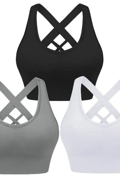 Four seasons women's solid sports nylon sports bra